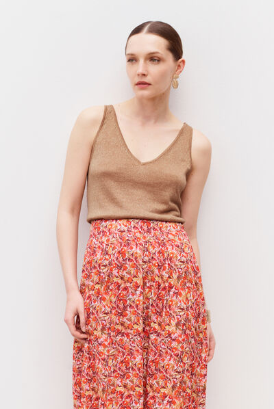 Top Nolwenn cammello donna