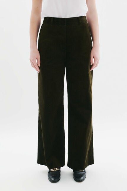 Pantalon Pesuviovelours vert kaki femme