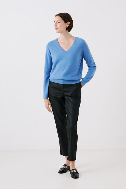 maglione marianne2 100% cachemire blu donna