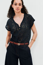 tnoe T-shirt navy blue woman