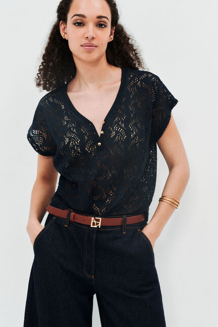 T-shirt tnoe bleu marine femme