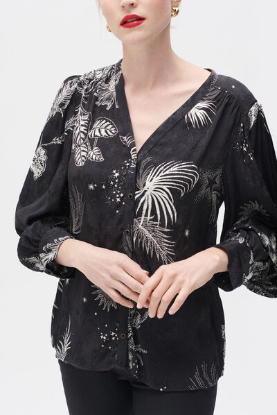 Blouse cora noir femme
