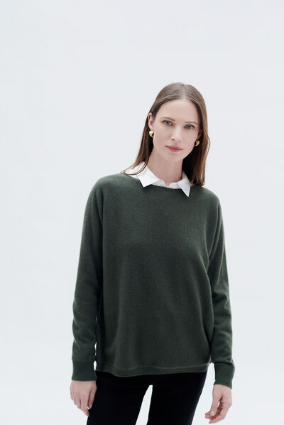 Pull mamelie vert clair femme