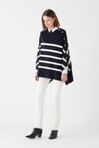 Helvirane poncho navy blue woman