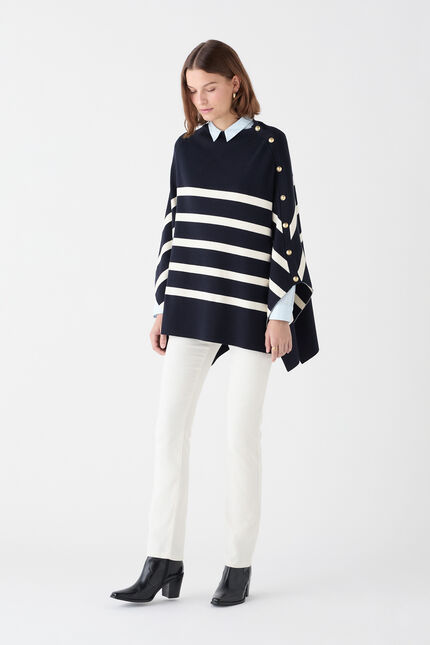 Helvirane poncho navy blue woman