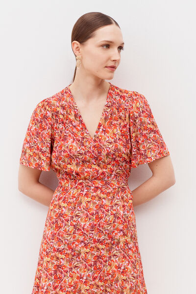 Abito Lana arancio donna