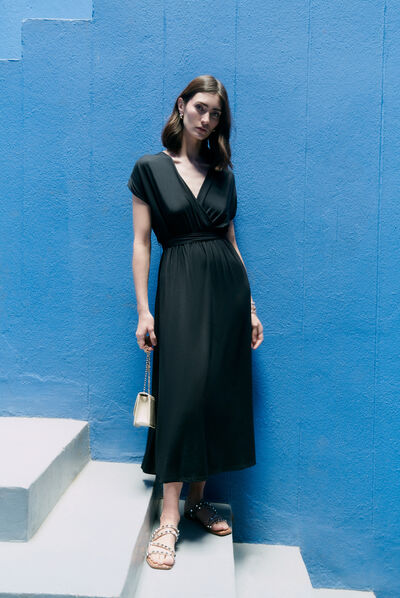 Vestido Rwendy negro mujer