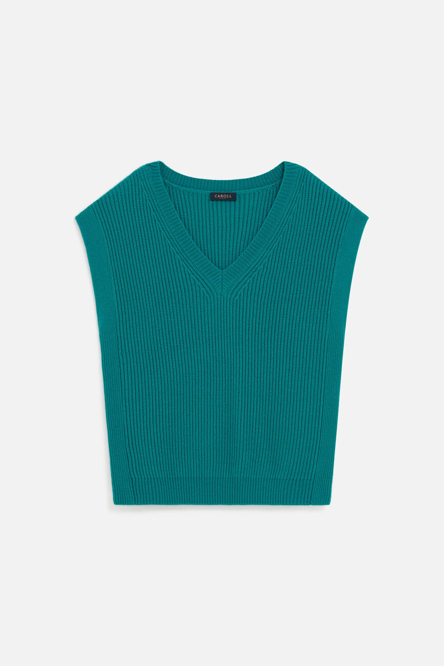 Pull mcurt bleu turquoise femme