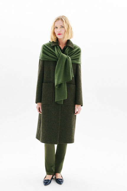 Mabel 100% cashmere scarf khaki green woman
