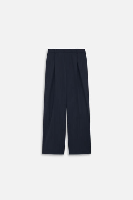 Pantalon papillon bleu marine femme