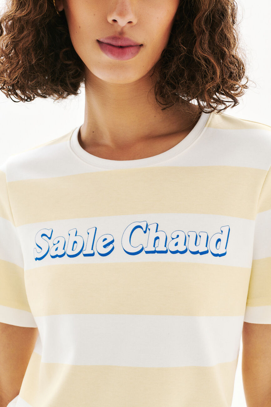 T-shirt Thugo3 jaune pastel femme