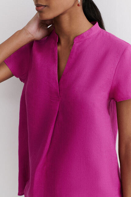 blouse kat 100% lin violet femme