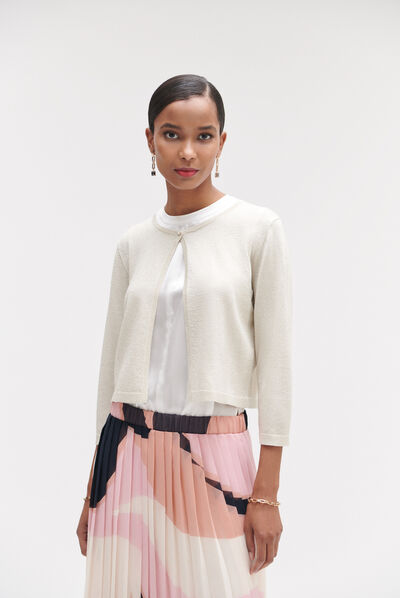 Bolero Helena de algodón de lúrex oro mujer