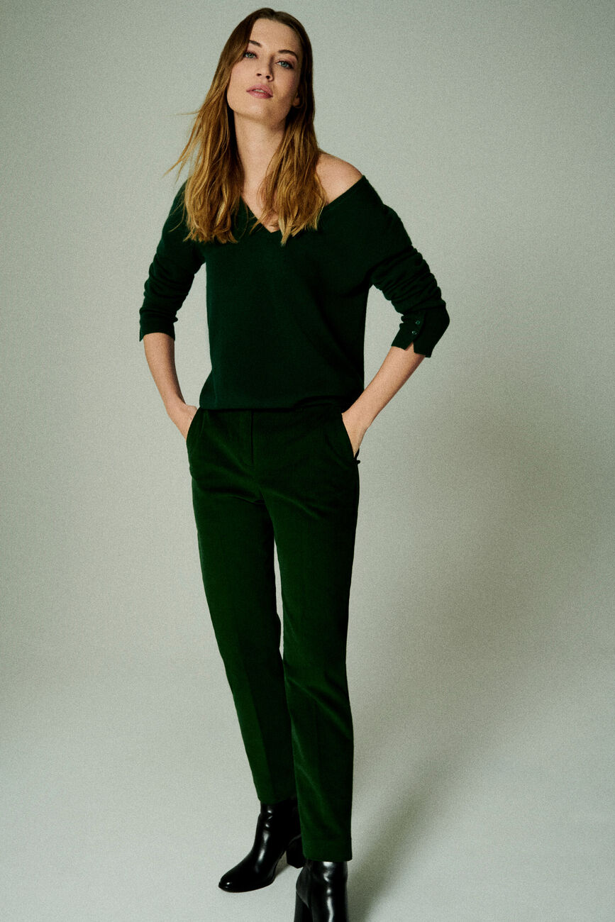 Pantalon psidika vert fonce femme