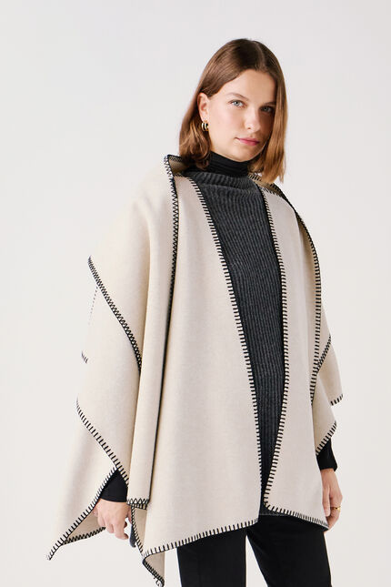 Poncho hester beige donna