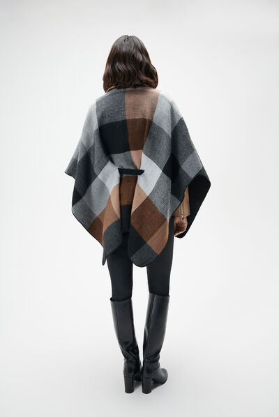 Poncho habelty noir femme