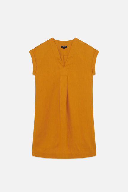 Abito Mirabelle 100% lino marrone chiaro donna