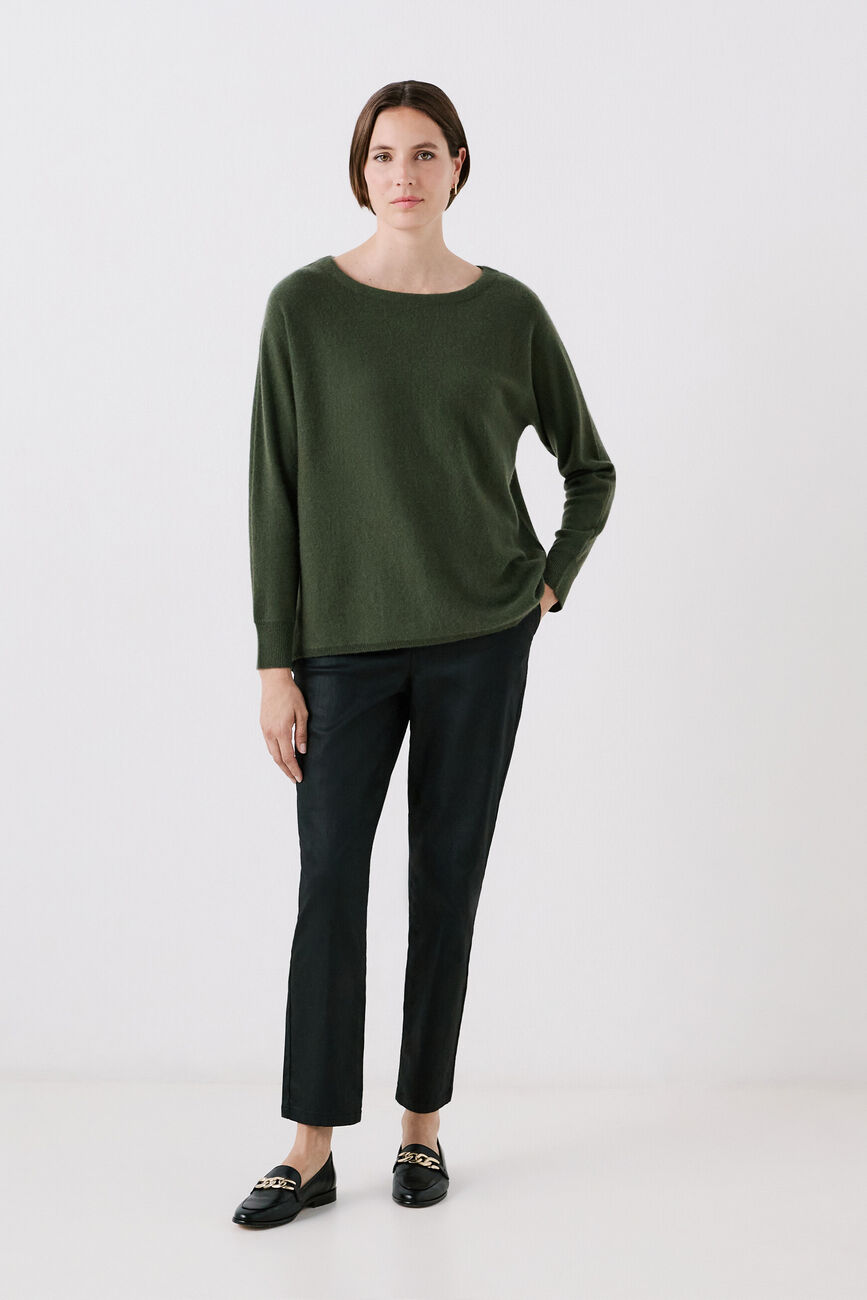 Pull mamelia 100 % cachemire vert clair femme