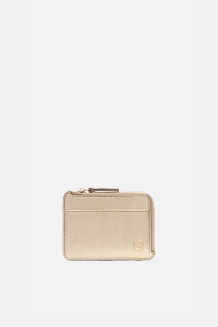 Porte-cartes stanley2 en cuir naturel couleur or femme