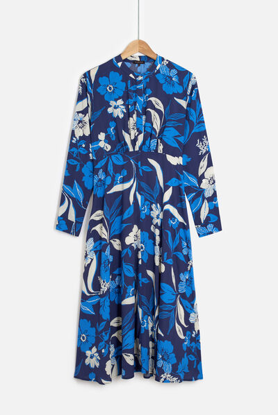 robe janet fleurie bleu femme