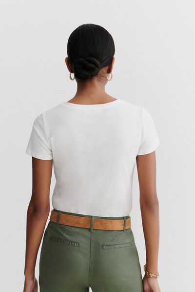 T-shirt Ninon ivoor vrouw