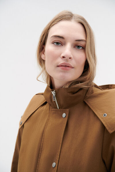 Parka oliver en toile beige femme