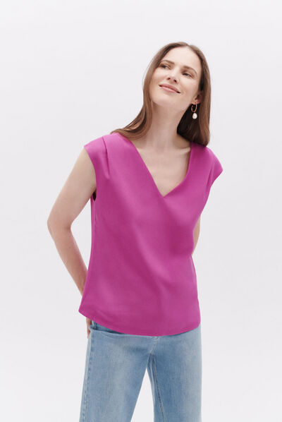 T-shirt tkaren violet clair femme