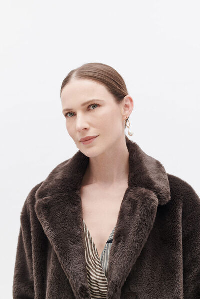 Manteau glovissa marron fonce femme