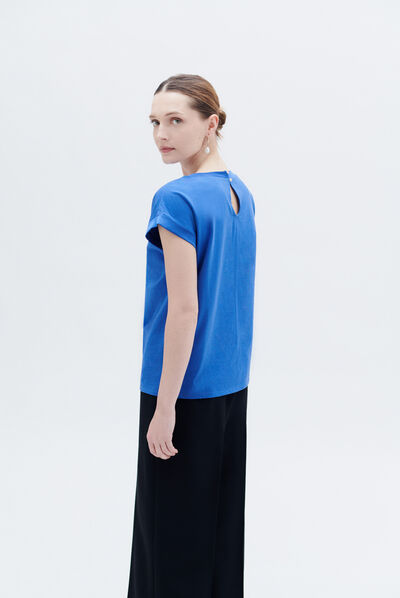 T-shirt tokie bleu electrique femme