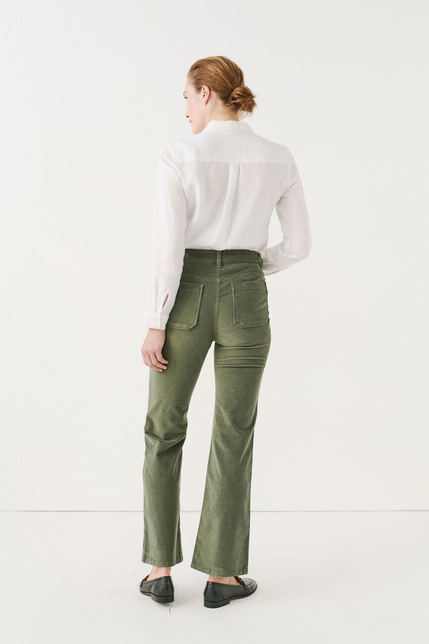 Pantalon pelley vert kaki femme