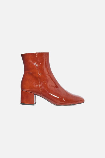 Bottines Athena en cuir naturel marron foncé femme