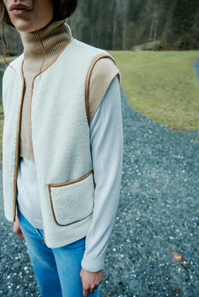 Manteau gilles ecru femme