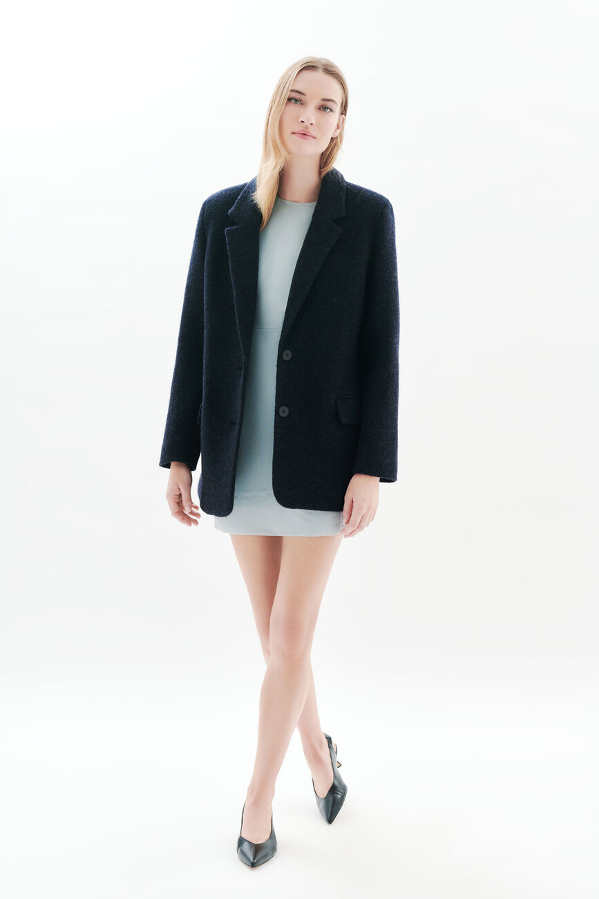 girelli coat 100 wool navy blue woman Girelli coat 100% wool navy blue woman