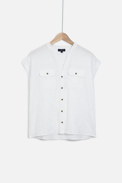 Camicia Gina 100% lino bianco donna