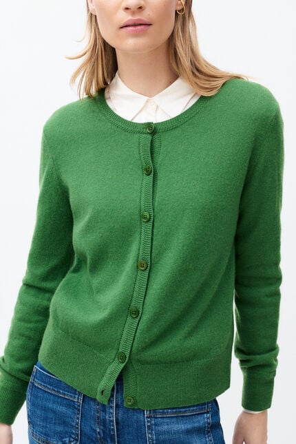 gilet mcaroline 100% kasjmier groen vrouw