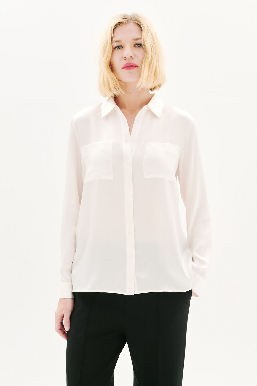 chemise jeanne b 100% soie ivoire femme