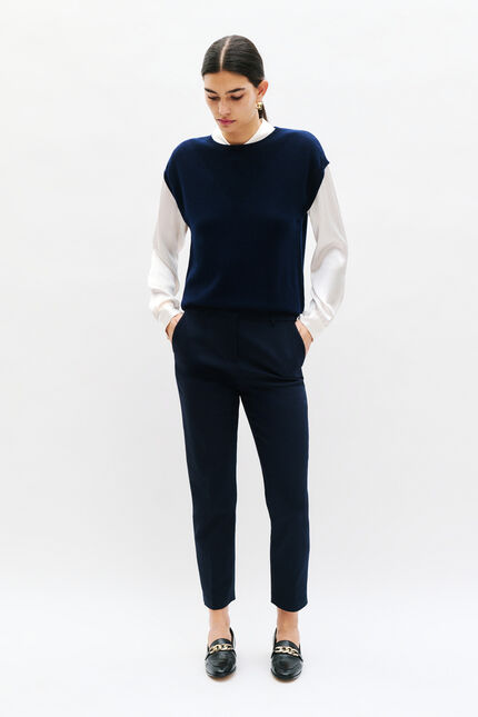 Pantalon psidiko2 bleu marine femme