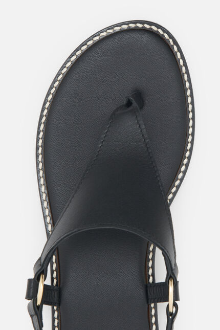 Sandalias Lexi2 de cuero natural negro mujer