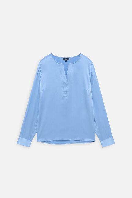 Blouse Clisa 100% soie bleu lavande femme