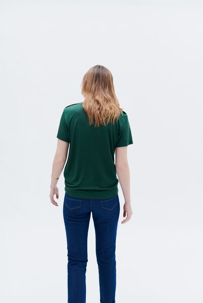 T-shirt tsofie vert fonce femme