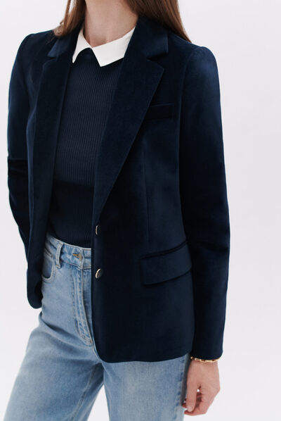 Blazer vambre blu navy donna