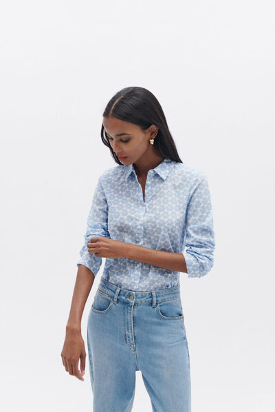 Camisa jessica1 azul céu mulher