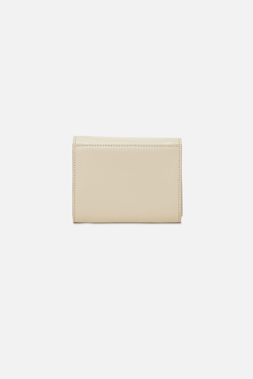 Porte-cartes sully en cuir naturel ecru femme
