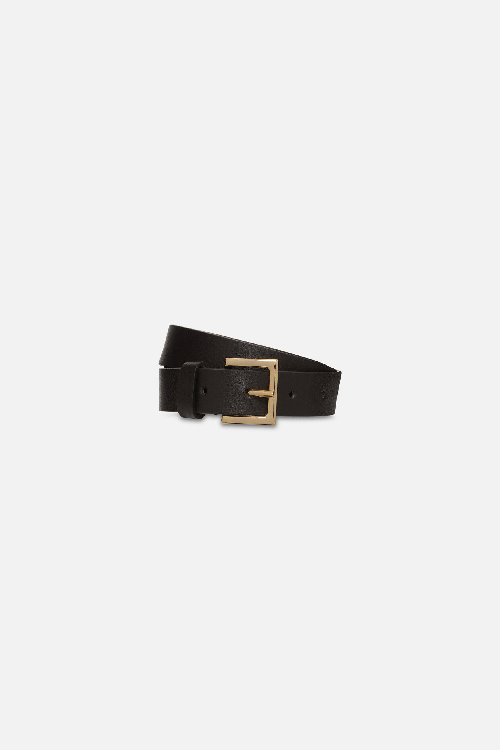 Ceinture Fara en croûte de cuir marron foncé femme