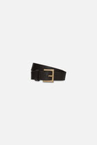 Fara belt in split leather dark brown woman