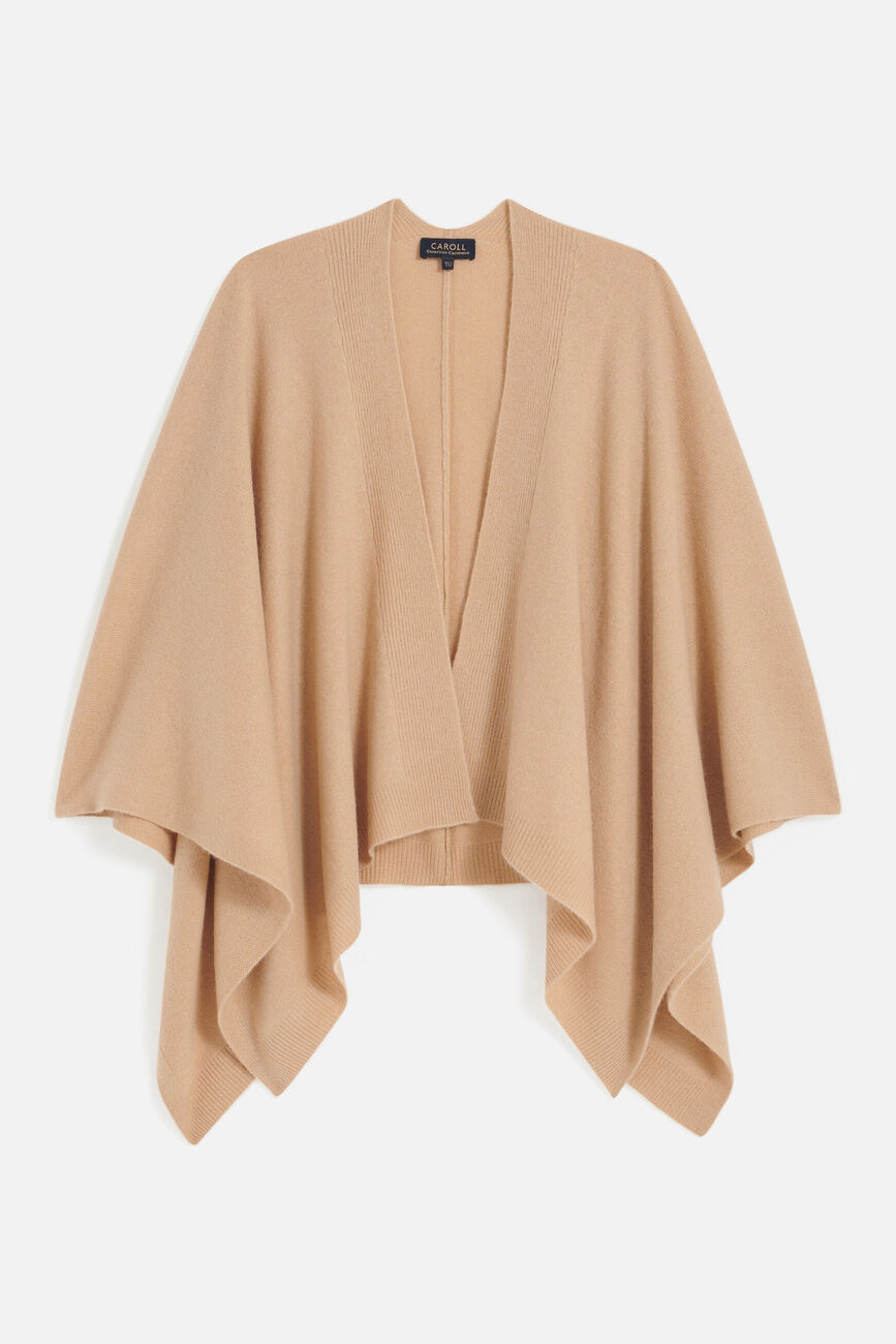 Poncho hera 100% cachemire camel femme