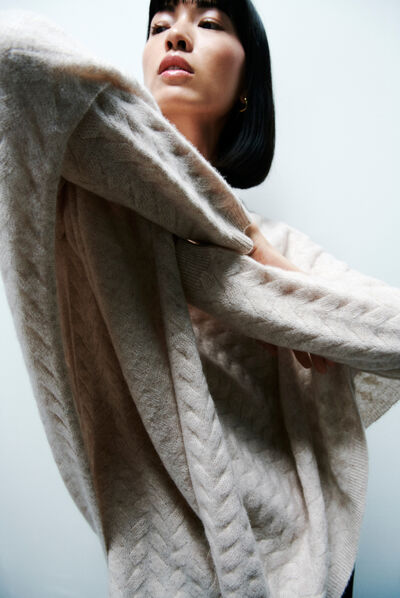 Pull mael beige femme