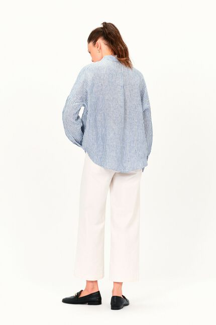100% linnen Hemd Claude2 denim stone vrouw