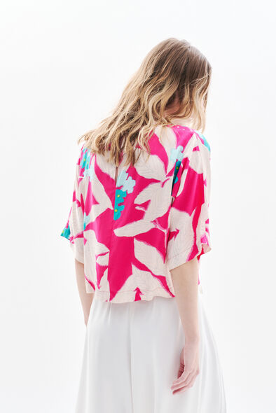 blouse cscarf rose fushia femme Blouse Cscarf rose fushia femme