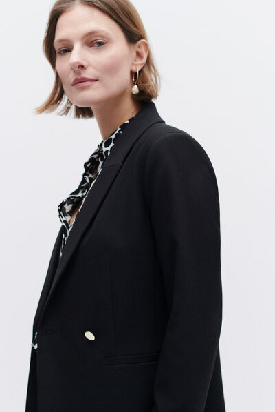 veste octavie double boutonnage noir femme
